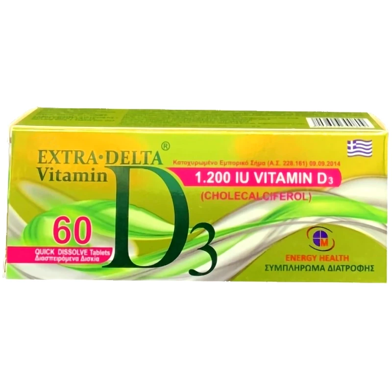Medichrom Medichrom Extra Delta Vitamin D3 1200iu Συμπλήρωμα Διατροφής για την Καλή Υγεία των Οστών, των Δοντιών & των Μυών 60 Disp.tabs
