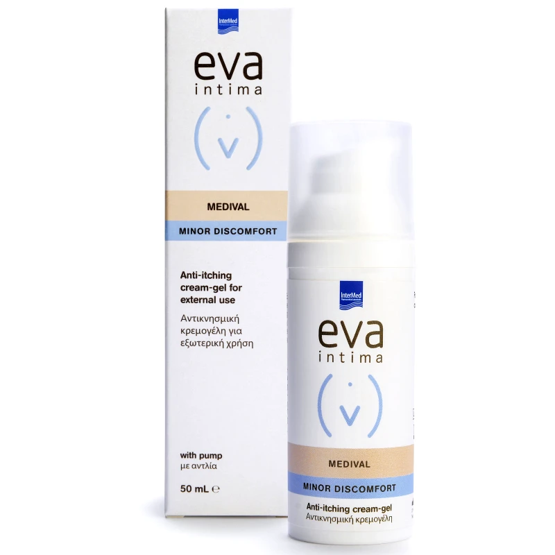 Eva Eva Intima Medival Minor Discomfort Αιδοιϊκή Αντικνησμική Κρεμογέλη Εξωτερικής Χρήσης 50ml