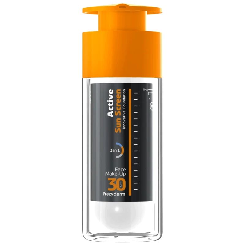 Frezyderm Frezyderm Active Sun Screen Face Make-Up Spf30, Αντηλιακό Make-Up Προσώπου Κατάλληλο για Όλες τις Δερματικές Αποχρώσεις 30ml