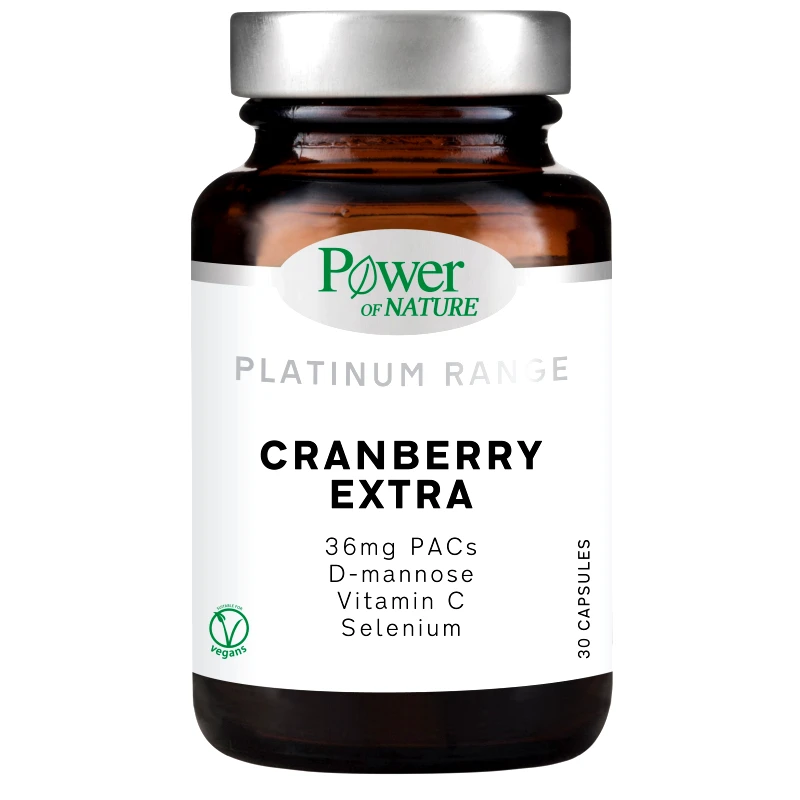 Power Health Power Health Platinum Range Cranberry Extra Συμπλήρωμα Διατροφής για τη Φυσιολογική Λειτουργία του Ανοσοποιητικού Συστήματος 30caps