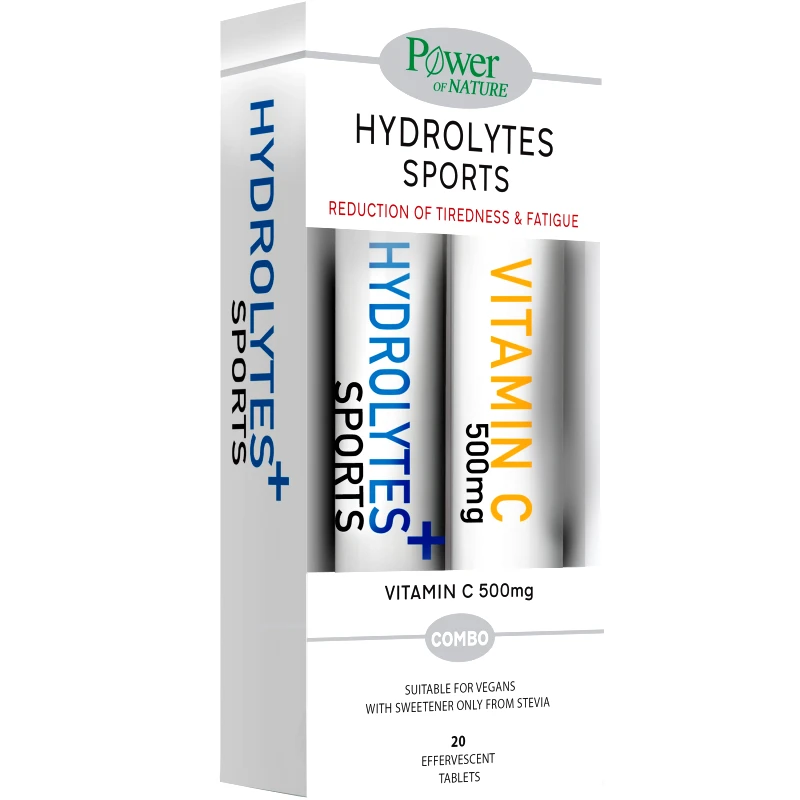 Power Health Power Health Promo Hydrolytes Sports Υδρολύτες με Stevia & ΔΩΡΟ Βιταμίνη C 500mg 2 x 20tabs