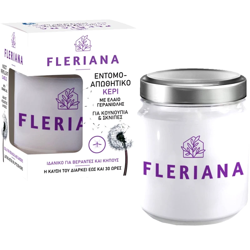 Power Health Power Health Fleriana Εντομοαπωθητικό Κερί με Φυσικό Έλαιο Γερανιόλης για Κουνούπια & Σκνίπες 130gr