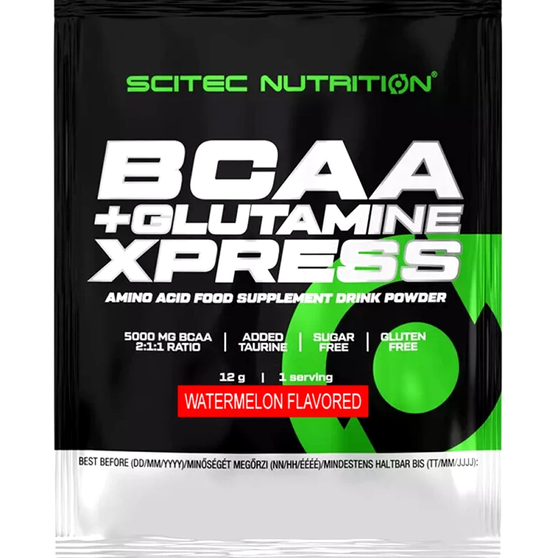 Scitec Nutrition Scitec Nutrition BCAA + Glutamine Xpress Amino Acid Drink Powder Συμπλήρωμα Διατροφής σε Σκόνη με Αμινοξέα Διακλαδισμένης Αλυσίδας & Γλουταμίνη 12g - Watermelon