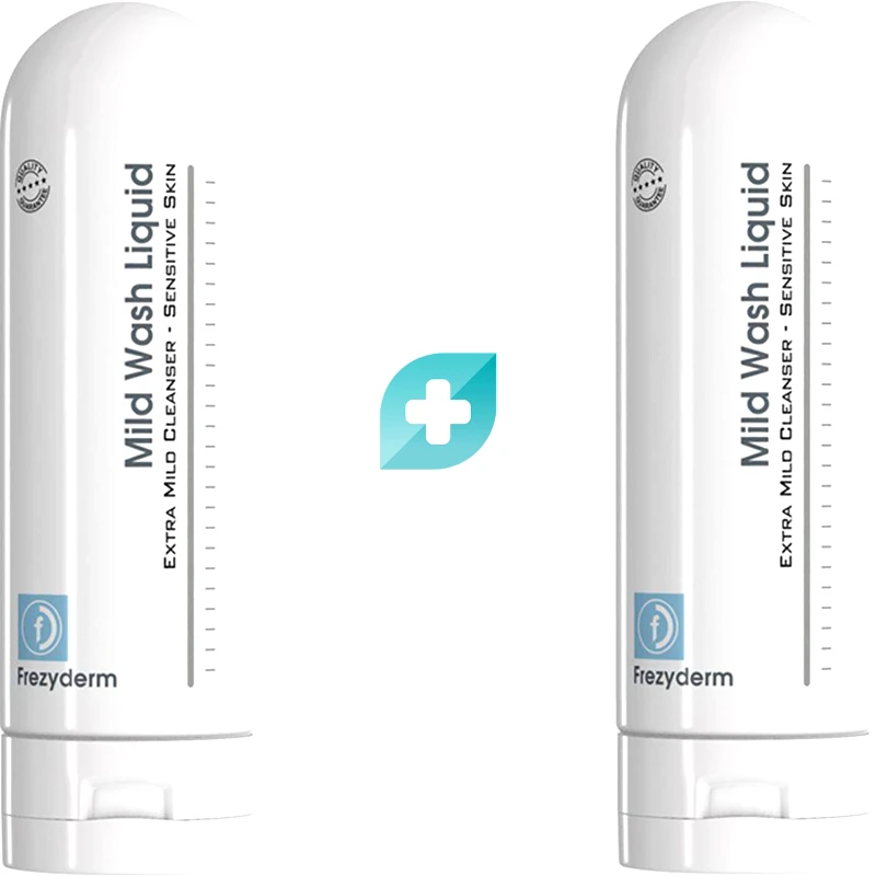 Frezyderm Frezyderm Promo Mild Wash Liquid with CM Glucan Απαλό Υγρό Καθαρισμού για Ευαίσθητες Επιδερμίδες 2x200ml