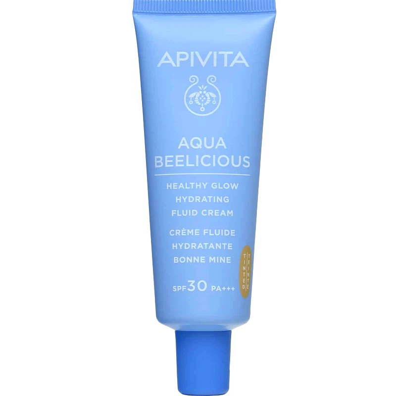 Apivita Apivita Aqua Beelicious Healthy Glow Hydrating Fluid Cream Spf30 Tinted Λεπτόρρευστη Κρέμα Ενυδάτωσης για Φυσική Λάμψη 30ml