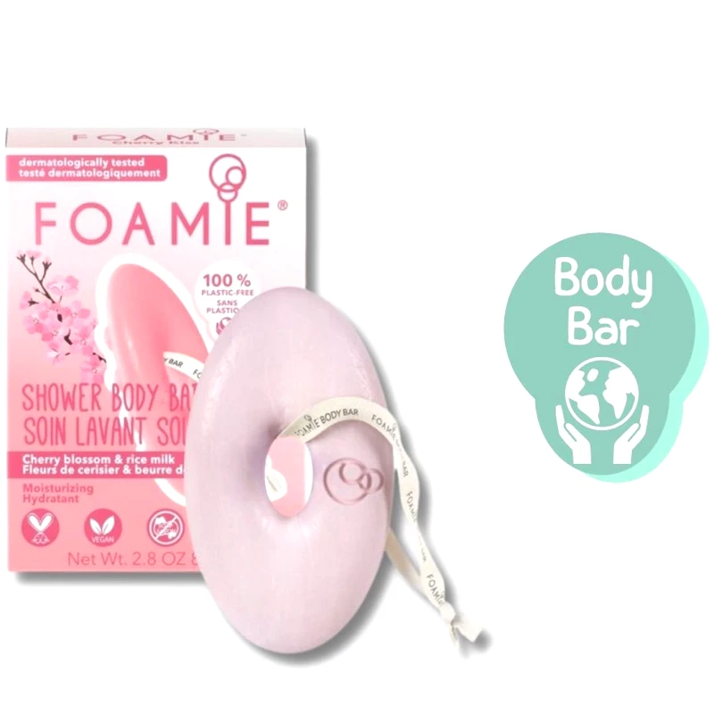 Foamie Foamie Cherry Kiss Θρεπτική Μπάρα Καθαρισμού Σώματος με Άνθη Κερασιάς & Γάλα Ρυζιού για Πλούσια Περιποίηση της Επιδερμίδας 80g