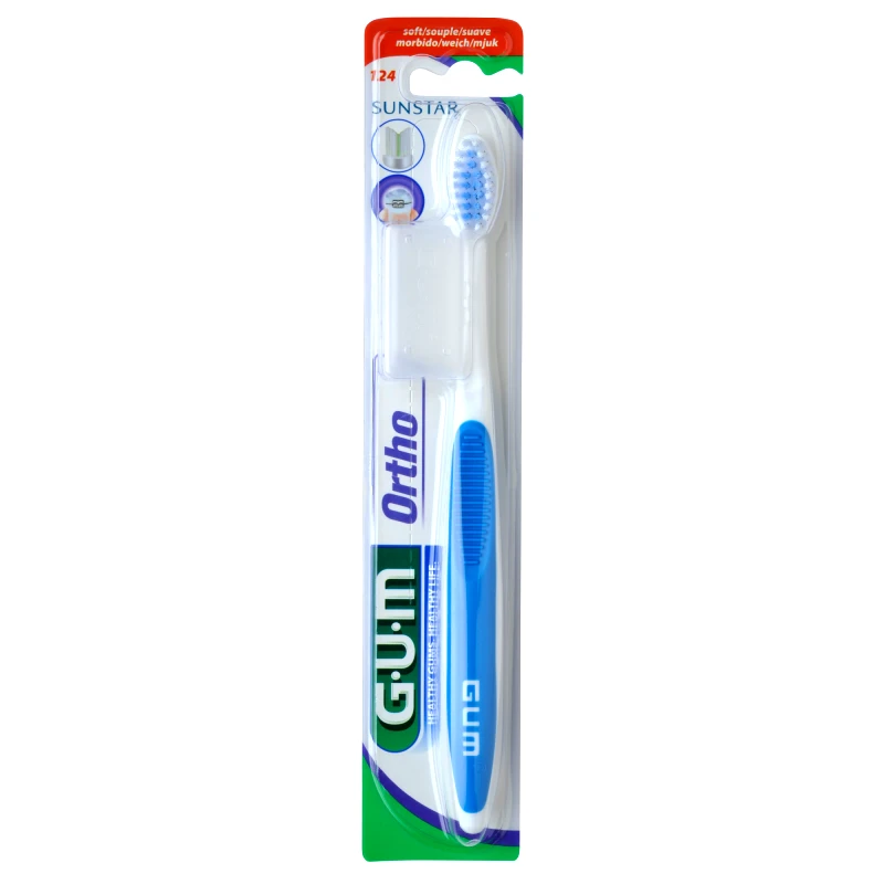 Gum Gum Ortho Soft Toothbrush Μπλε Μαλακή Οδοντόβουρτσα Κατάλληλη για Καθαρισμό Ορθοδοντικών Μηχανισμών 1 Τεμάχιο, Κωδ 124