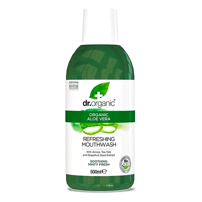Dr Organic Dr Organic Aloe Vera Mouthwash Στοματικό Διάλυμα με Βιολογική Αλόη Βέρα με Καταπραϋντικές Ιδιότητες 500ml