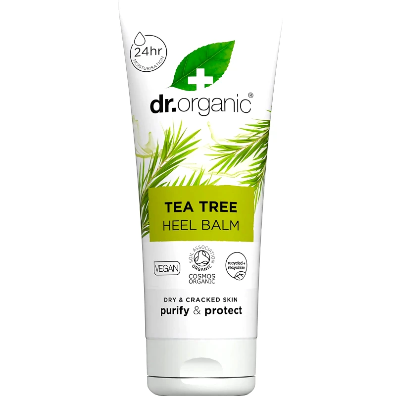 Dr Organic Dr Organic Tea Tree Heel Balm Dry & Cracked Skin Purify & Protect Θρεπτικό & Ενυδατικό Βάλσαμο Σχεδιασμένο για Ξηρές & Σκασμένες Φτέρνες Εμπλουτισμένο με Βιολογικό Τεϊόδεντρο και Ηλιανθέλαιο 100ml