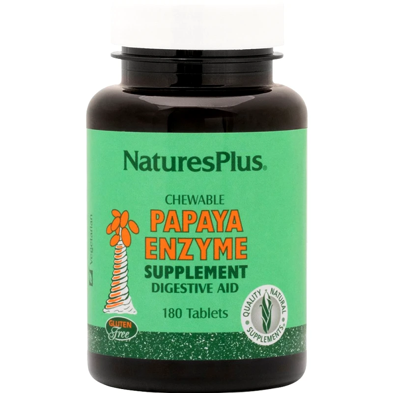 Natures Plus Natures Plus Papaya Enzyme Συμπλήρωμα Διατροφής Πεπτικού Ενζύμου από Παπάγια για την Ενίσχυση & Βελτίωση της Λειτουργίας της Πέψης 180 Chew.tabs
