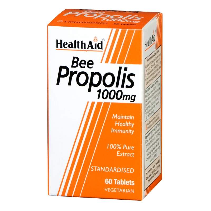 Health Aid Health Aid Bee Propolis 1000mg Πρόπολη Ένα φυσικό Αντιβιοτικό με Άριστες Αντιμικροβιακές & Απολυμαντικές Ιδιότητες 60tabs