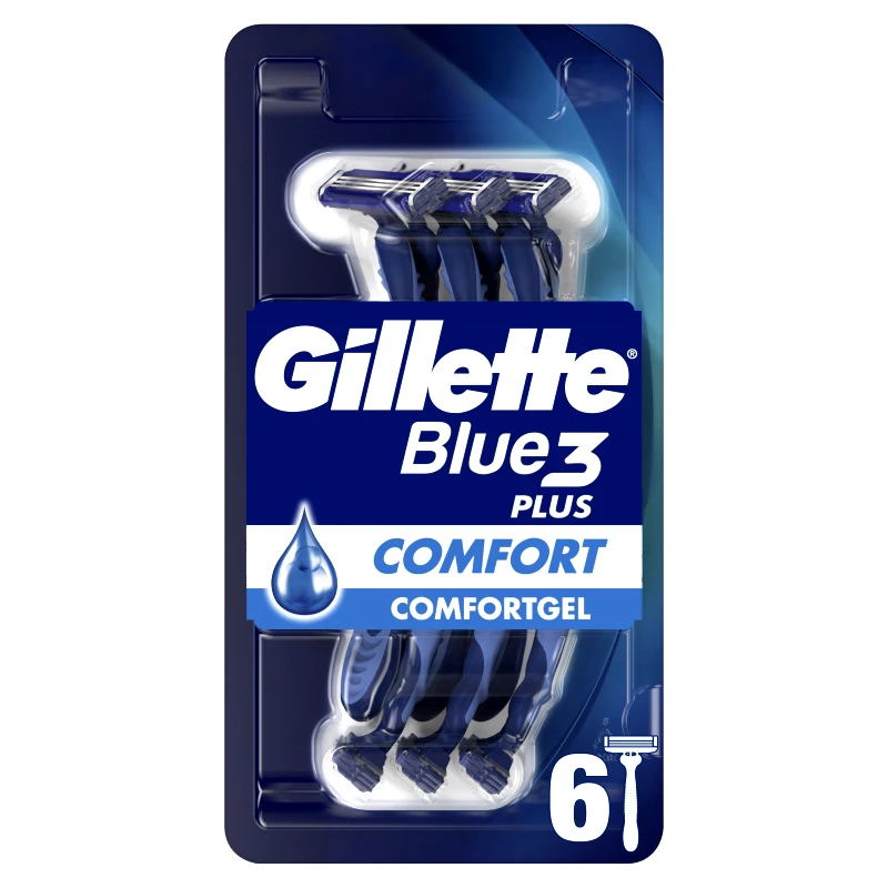 Gillette Gillette Blue3 Plus Comfort Disposable Razors Ανδρικά Ξυραφάκια με 3 Λεπίδες για Βαθύ & Απαλό Ξύρισμα 6 Τεμάχια