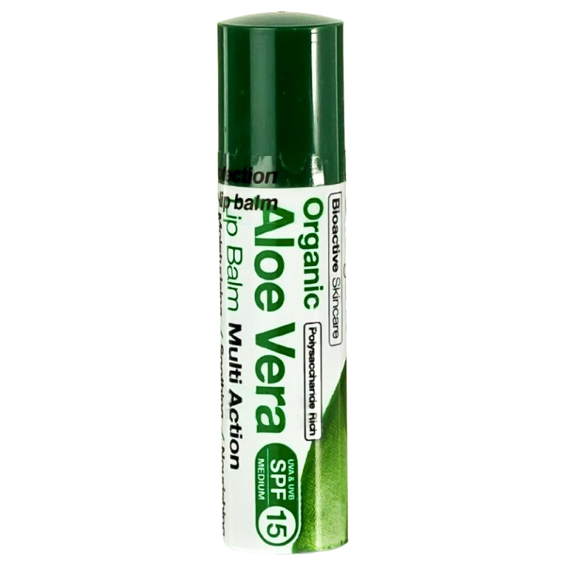Dr Organic Dr Organic Aloe Vera Multi Action Lip Balm Spf15 Επανορθωτικό Balm με Αλόη Βέρα και Δείκτη Προαστασίας Spf15, 5.7ml