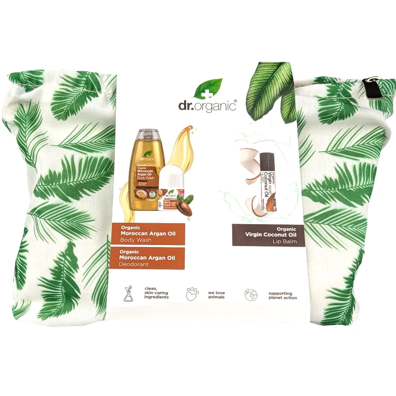 Dr Organic Dr Organic Promo Moroccan Argan Oil Body Wash 250ml & Deodorant 50ml & Virgin Coconut Oil Lip Balm Spf15, 5.7ml & Δώρο Νεσεσέρ
