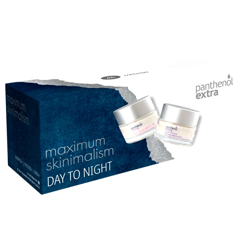 Medisei Panthenol Extra Πακέτο Προσφοράς Maximum Skinimalism Day to Night με Ενυδατική Κρέμα Ημέρας Spf15, 50ml & Αντιρυτιδική Κρέμα Νύχτας 50ml