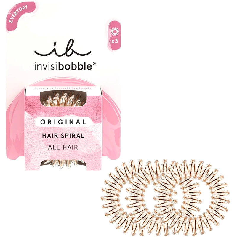 Invisibobble Invisibobble Original Hair Spiral Αδιάβροχα Λαστιχάκια Μαλλιών 3 Τεμάχια - Bronze me Pretty