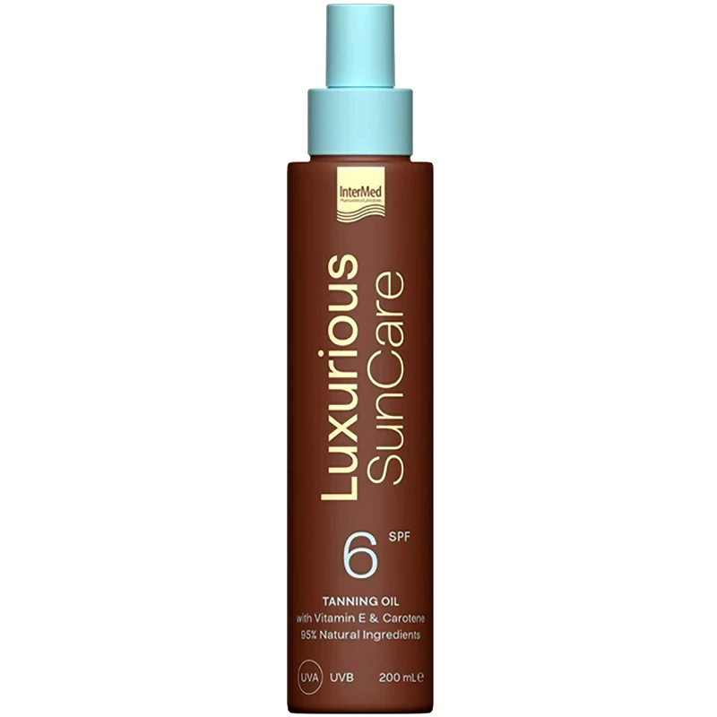 Luxurious Luxurious Sun Care Tanning Oil With Vitamin E & Carotene Spf6, Ξηρό Λάδι για Γρήγορο & Έντονο Μαύρισμα 200ml