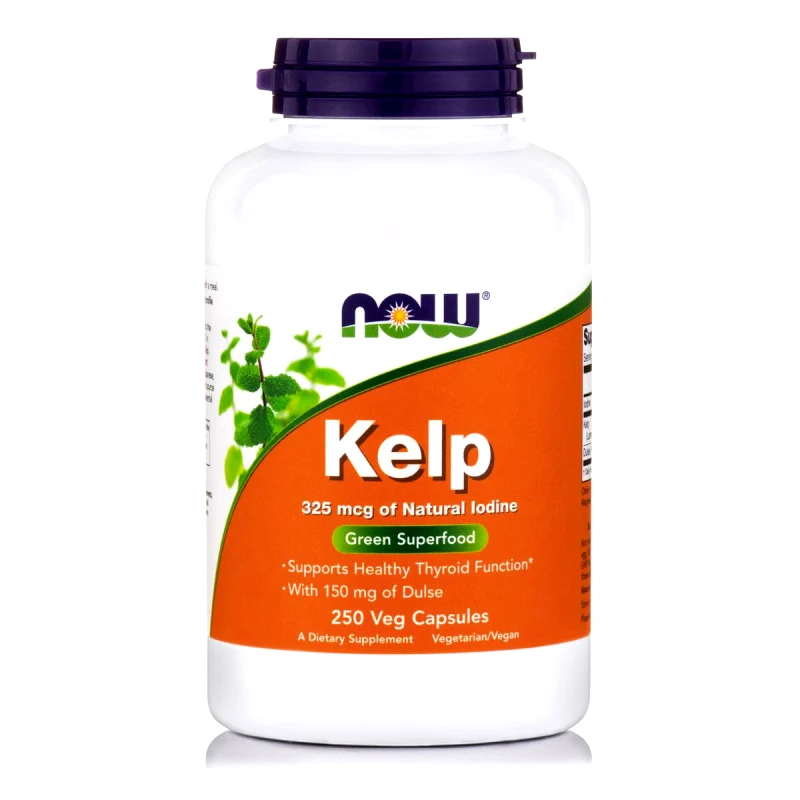 Now Now Foods Kelp 325 mcg Natural Iodine Συμπλήρωμα Διατροφής, Φυσιολογική Λειτουργία Μεταβολισμού & Θυρεοειδή Αδένα 250veg.caps