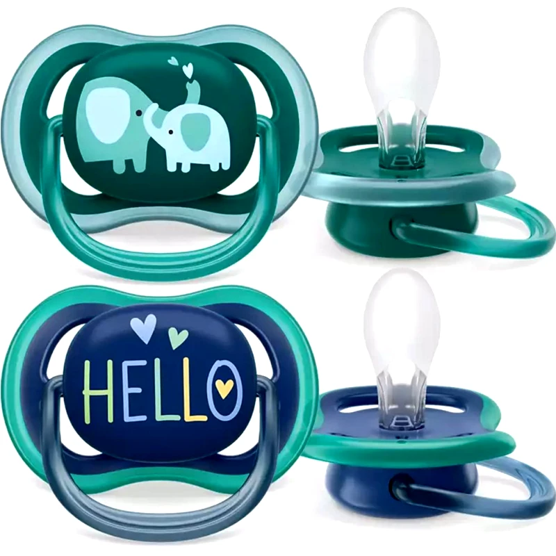 Philips Avent Philips Avent Ultra Air Silicone Soother 18m+ Πετρόλ - Μπλε Ορθοδοντική Πιπίλα Σιλικόνης με Μεγάλες Οπές για να Αναπνέει το Δέρμα του Μωρού 2 Τεμάχια, Κωδ SCF349/18