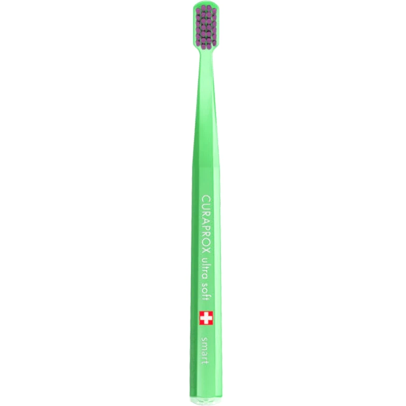 Curaprox Curaprox CS Smart 7600 Ultra Soft Μαλακή Οδοντόβουρτσα με Μικρή Κεφαλή & Υψηλή Πυκνότητα Ινών για Αποτελεσματικότερη Απομάκρυνση της Πλάκας 1 Τεμάχιο - Πράσινο / Ροζ Ίνες