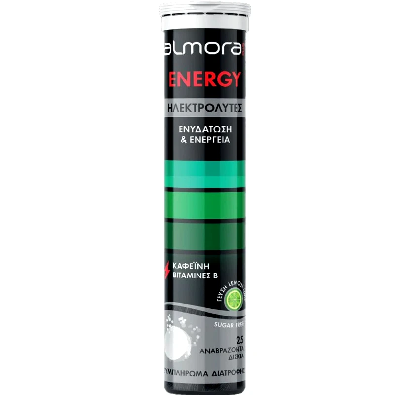Almora Plus Almora Plus Energy Συμπλήρωμα Διατροφής Ηλεκτρολυτών με Καφεΐνη & Βιταμίνες για Ενέργεια & Ενυδάτωση Κατά της Κόπωσης με Γεύση Λεμόνι 25 Effer.tabs