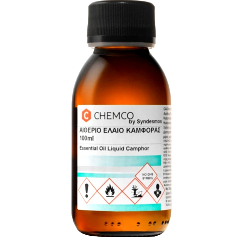 Syndesmos Group Chemco Liquid Camphor Essential Oil Αιθέριο Έλαιο Καμφοράς για Καλλυντική Χρήση 100ml