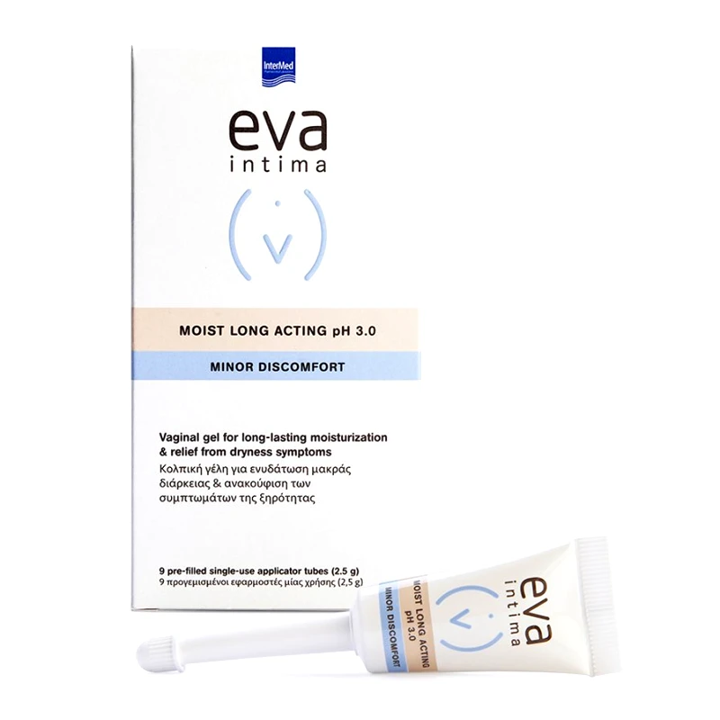 Jada Eva Intima Moist Log Acting pH 3.0 Υγραντική Κολπική Γέλη 9 Κολπικοί Εφαρμοστές 2,5g