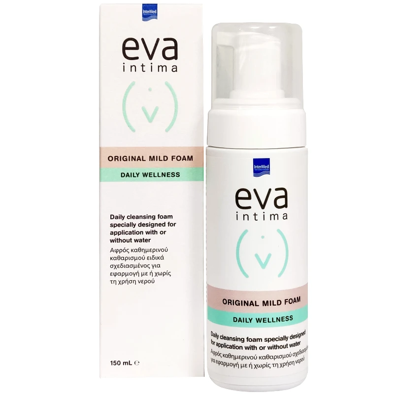 Eva Eva Intima Original Mild Foam Αφρός Καθημερινού Καθαρισμού Ευαίσθητης Περιοχής για Εφαρμογή με ή Χωρίς Νερό 150ml