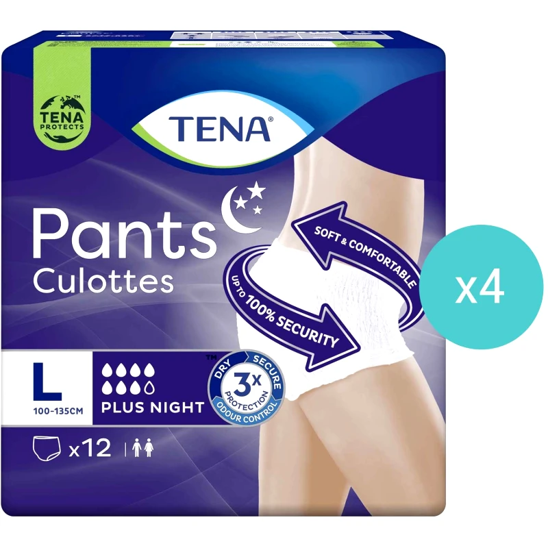 Tena Σετ Tena Pants Plus Night Unisex Απορροφητικά Εσώρουχα για Βαριά Μορφή Ακράτειας 48 Τεμάχια - Large 100-135cm