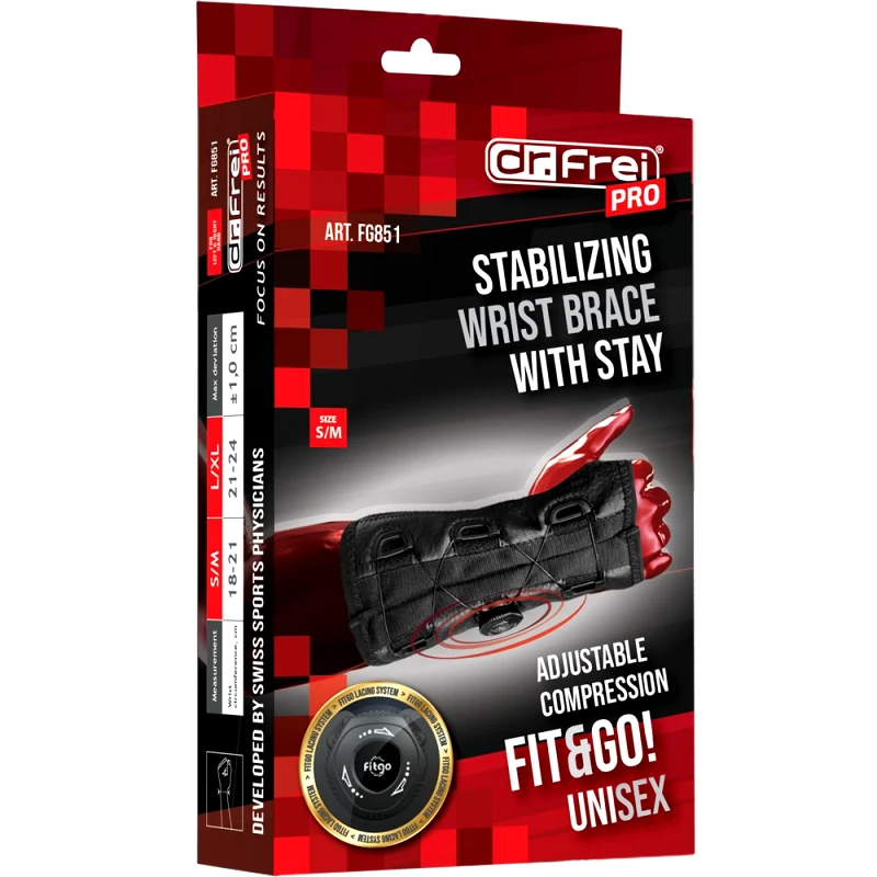 Dr.Frei Dr. Frei Pro Stabilizing Wrist Brace with Adjustable Compressoion Αμφιδέξιος Νάρθηκας Καρπού με Ρυθμιζόμενο Επίπεδο Σύσφιξης 1 Τεμάχιο, Κωδ FG851 - S / M