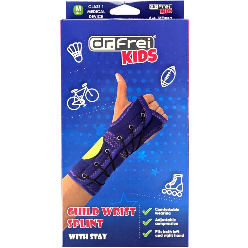 Dr.Frei Dr. Frei Kids Child Wrist Splint With Stay Παιδικός Νάρθηκας Καρπού με Αφαιρούμενο Άκαμπτο Στήριγμα 1 Τεμάχιο, Κωδ KD852 - Medium