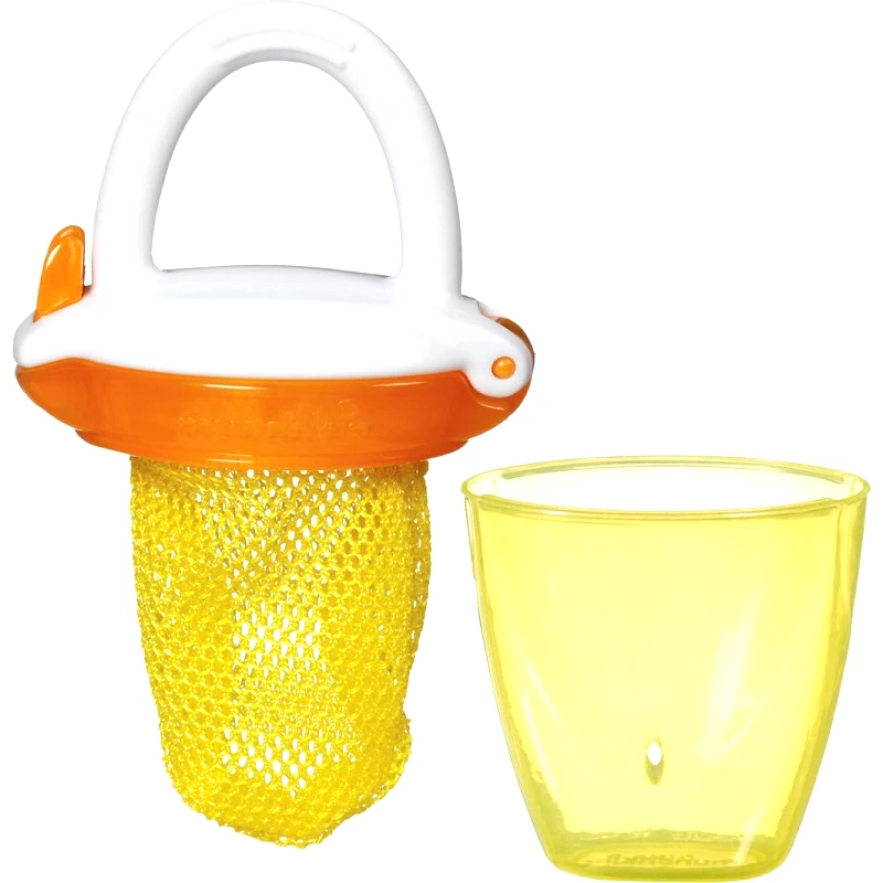 Munchkin Munchkin Deluxe Fresh Food Feeder 6m+ Πιπίλα Ταΐσματος με Προστατευτικό Δίχτυ 1 Τεμάχιο - Κίτρινο