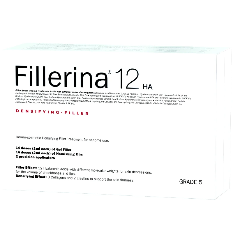 Fillerina Fillerina 12HA Densifying Filler Face Treatment Grade 5, 2x30ml,Αντιγηραντικός Ορός Προσώπου Αναπλήρωσης του Δέρματος & Γεμίσματος των Ρυτίδων