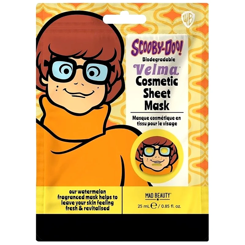 Mad Beauty Mad Beauty Scooby-Doo Velma Cosmetic Sheet Mask Υφασμάτινη Μάσκα Προσώπου με Καρπούζι για Ενυδάτωση Κωδ 99183, 1x25ml