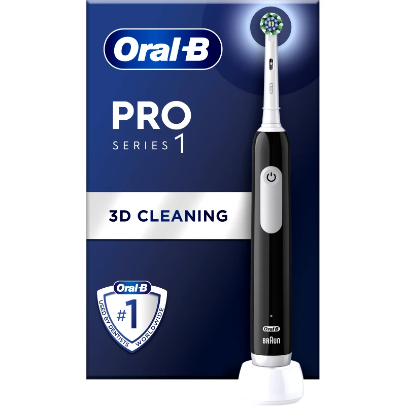 Oral-B Oral-B Pro Series 1 Black Electric Toothbrush Ηλεκτρική Οδοντόβουρτσα με Χρονοδιακόπτη & Αισθητήρα Πίεσης για Προστασία των Ούλων 1 Τεμάχιο