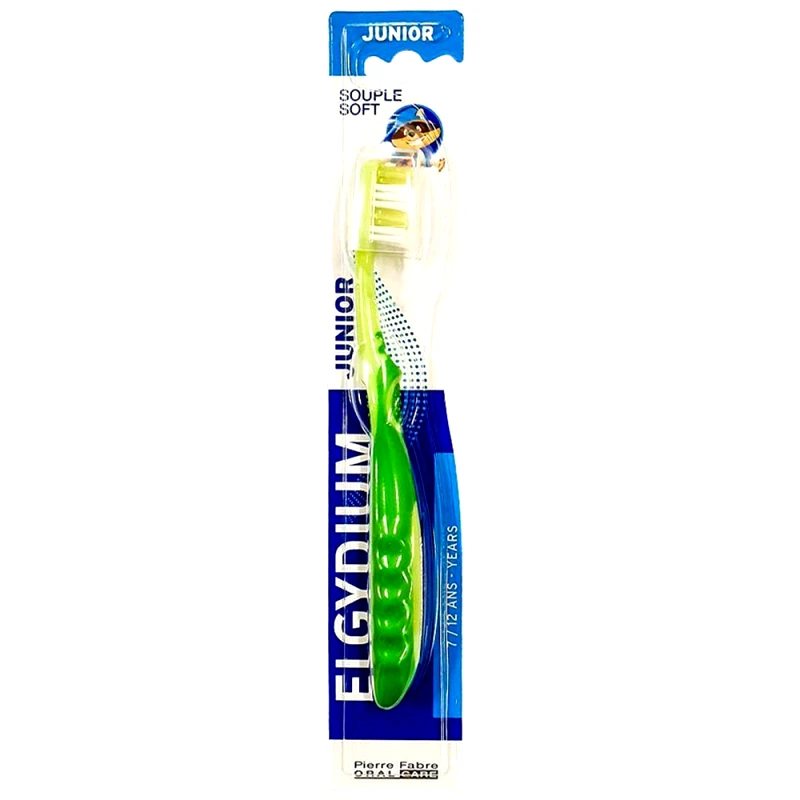 Pierre Fabre Oral Care Elgydium Junior Soft Toothbrush Πράσινη Μαλακή Οδοντόβουρτσα για Παιδιά 7 Έως 12 Ετών 1 Τεμάχιο
