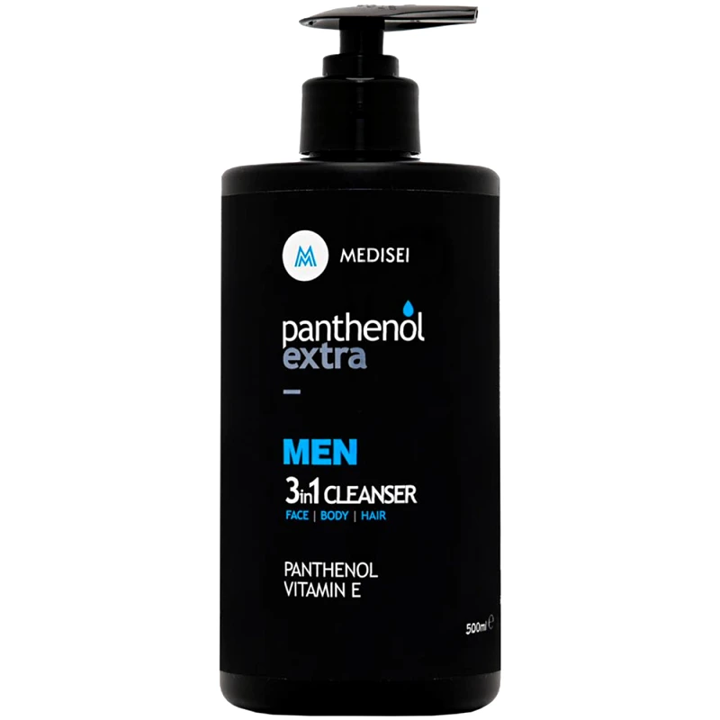 Medisei Medisei Panthenol Extra Men 3in1 Cleanser Ανδρικό Αφρόλουτρο - Σαμπουάν για Πρόσωπο - Σώμα - Μαλλιά με Ήπια Σύνθεση 500ml