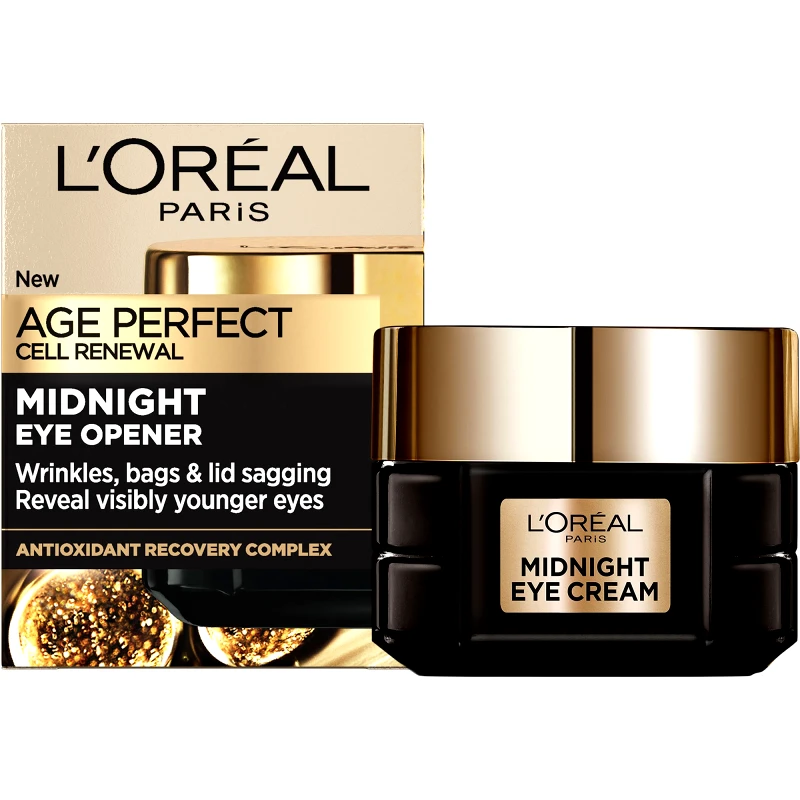Loreal Paris L'oreal Paris Age Perfect Cell Renew Midnight Eye Cream Κρέμα Νυκτός Κυτταρικής Ανάπλασης Ματιών με Αντιοξειδωτικά που Χαρίζει Ορατά πιο Ξεκούραστο & Νεανικό Βλέμμα 15ml