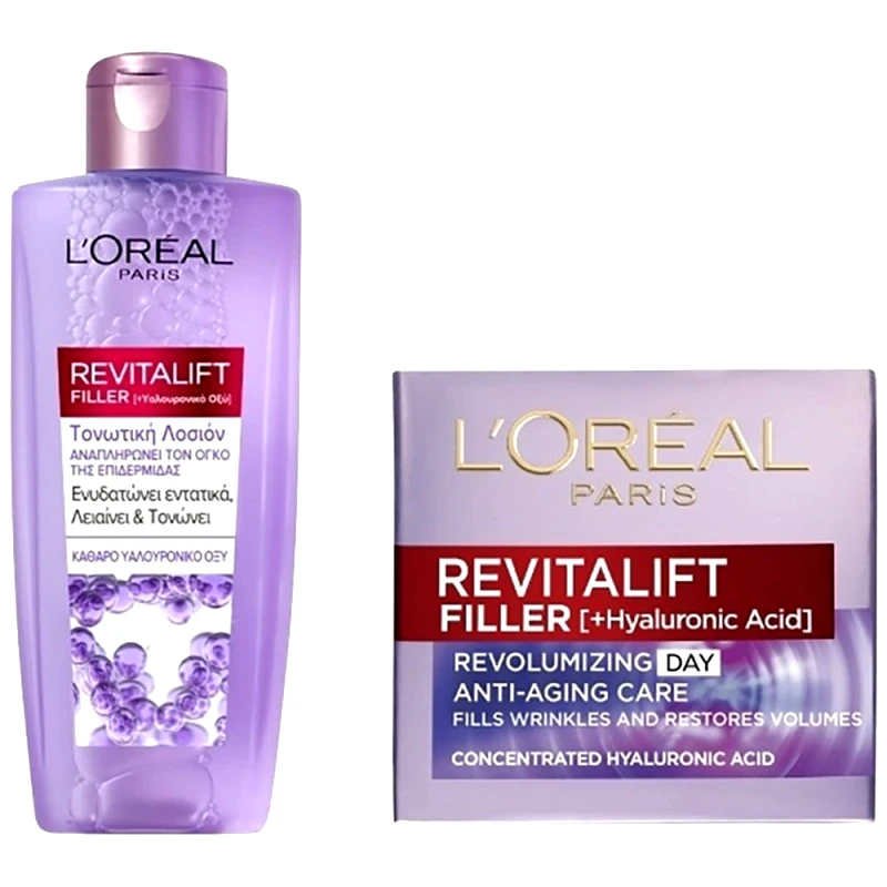 Loreal Paris L'oreal Paris Πακέτο Προσφοράς Revitalift Filler Day Cream 50ml & L'oreal Paris Revitalift Filler Τονωτική Λοσιόν Προσώπου 200ml