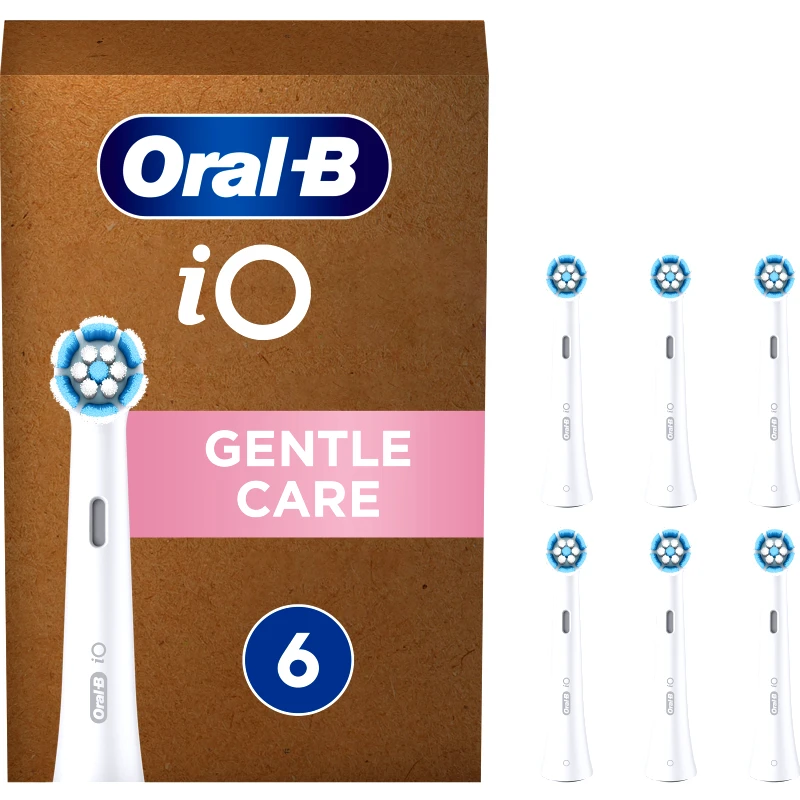 Oral-B Oral-B iO Gentle Care Brush Heads White Ανταλλακτικές Κεφαλές Βουρτσίσματος σε Λευκό Χρώμα, για Απαλό & Επαγγελματικό Καθαρισμό των Ευαίσθητων Δοντιών & Ούλων 6 Τεμάχια