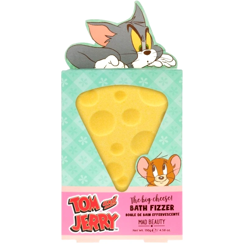 Mad Beauty Mad Beauty Tom & Jerry Bath Fizzer Μπάλα Αλάτων Μπάνιου σε Σχήμα Τυριού 130g