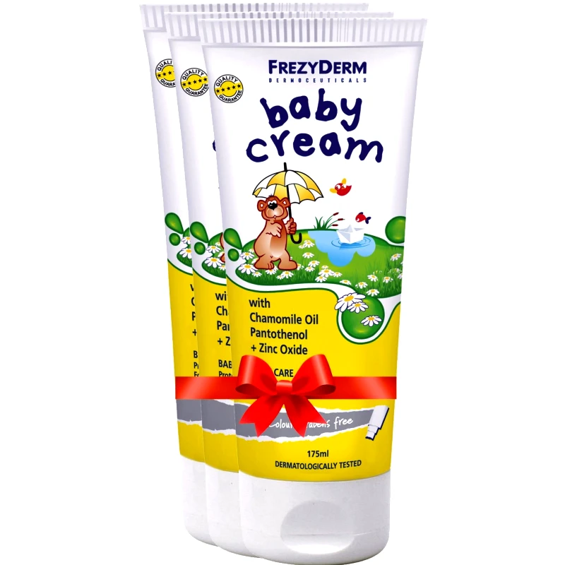 Frezyderm Σετ Frezyderm Baby Cream Απαλή, Προστατευτική Αδιάβροχη Κρέμα για την Αλλαγή της Πάνας 3x175ml