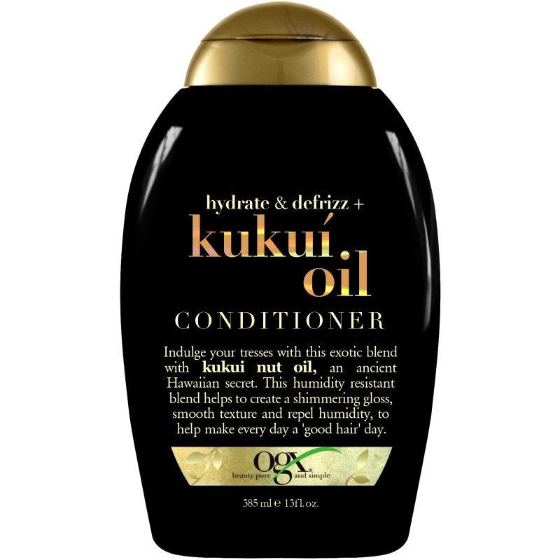 OGX OGX Kukui Oil Conditioner Hydrate & Defrizz Μαλακτική Ενυδατική Κρέμα Μαλλιών Κατά του Φριζαρίσματος 385ml