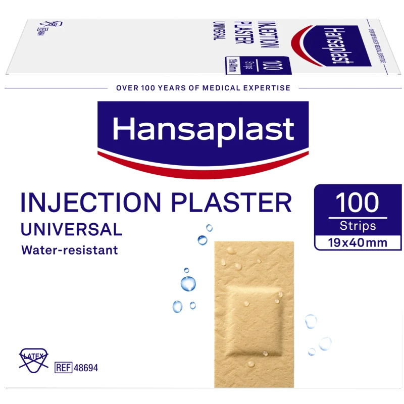 Hansaplast Hansaplast Injection Plaster Universal 19x40mm Αδιάβροχα Αυτοκόλλητα Επιθέματα 100 Τεμάχια