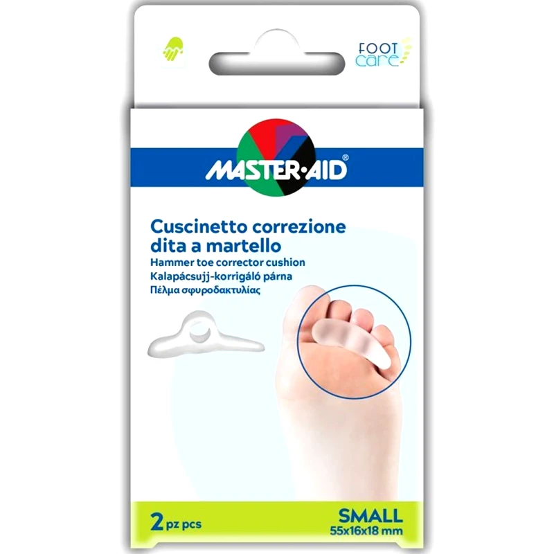 Master Aid Master Aid Hammer Toe Corrector Cushion Gel Μαξιλάρι Σφυροδακτυλίας 2 Τεμάχια - Small 55x16x18mm