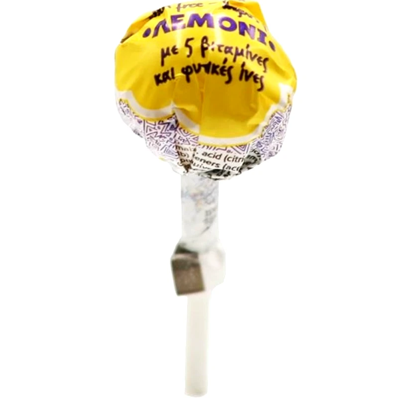 Kaiser Kaiser Lollipop with Vitamins & Natural Fibers Γλειφιτζούρι με Βιταμίνες & Φυτικές Ίνες με Πλούσια Γεύση 1 Τεμάχιο - Λεμόνι