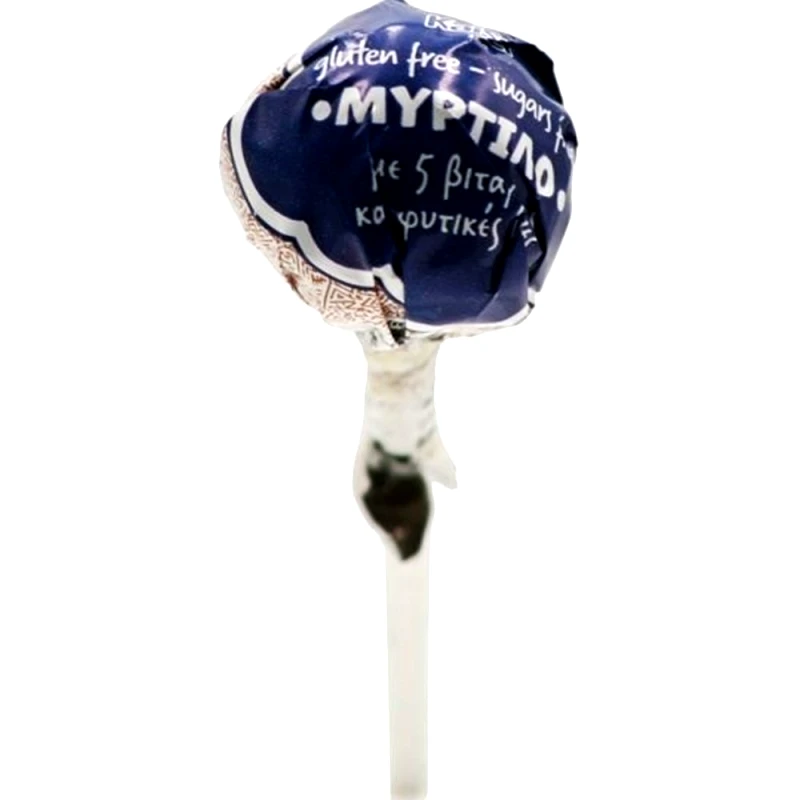 Kaiser Kaiser Lollipop with Vitamins & Natural Fibers Γλειφιτζούρι με Βιταμίνες & Φυτικές Ίνες με Πλούσια Γεύση 1 Τεμάχιο - Μύρτιλο
