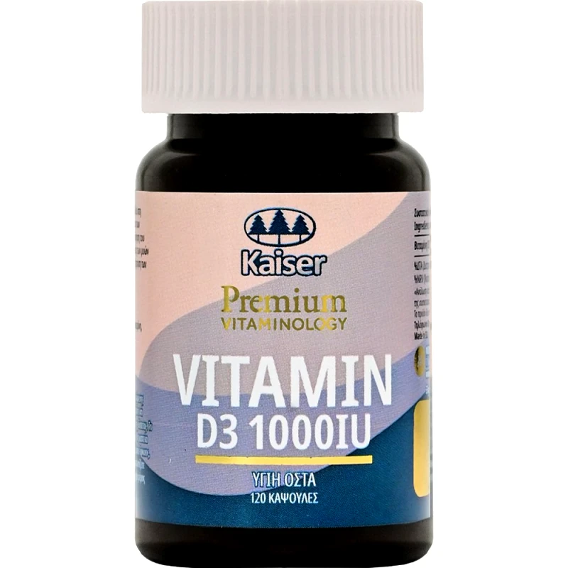 Kaiser Kaiser Vitamin D3 1000IU Συμπλήρωμα Διατροφής με Βιταμίνη D3 για την Καλή Λειτουργία των Οστών & Ανοσοποιητικού 120caps