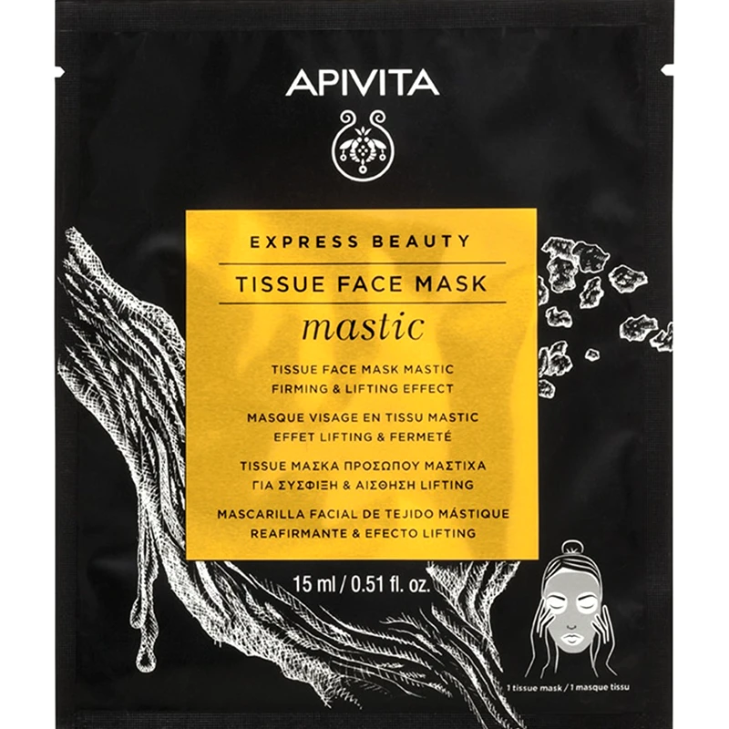 Apivita Apivita Express Beauty Firming & Lifting Effect Mastic Tissue Face Mask Υφασμάτινη Μάσκα Προσώπου με Μαστίχα για Σύσφιξη & Αίσθηση Lifting 15ml