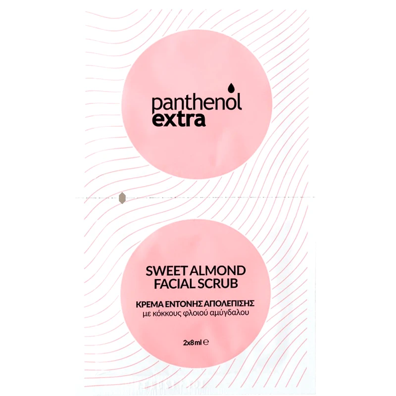 Medisei Medisei Panthenol Extra Sweet Almond Facial Scrub Κρέμα Προσώπου Έντονης Απολέπισης με Κόκκους Φλοιού Αμύγδαλου 2 x 8ml